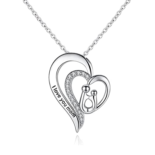Love Heart Pendant Necklace for Mom and Daughter