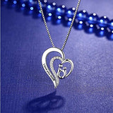 Love Heart Pendant Necklace for Mom and Daughter