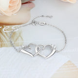 Adjustable Intertwined Heart Bracelet for Women