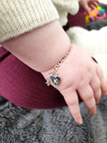 HEART PADLOCK INITIAL CHARM BRACELET