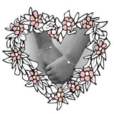 MINI + ME LOVE BRACELETS - BO + BALA - drawn heart with mother and daughter holding hands wearing matching bracelet set